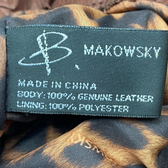 EUC B. Makowsky Leather Brown Sloughy Shoulder Bag - Picture 6 of 16